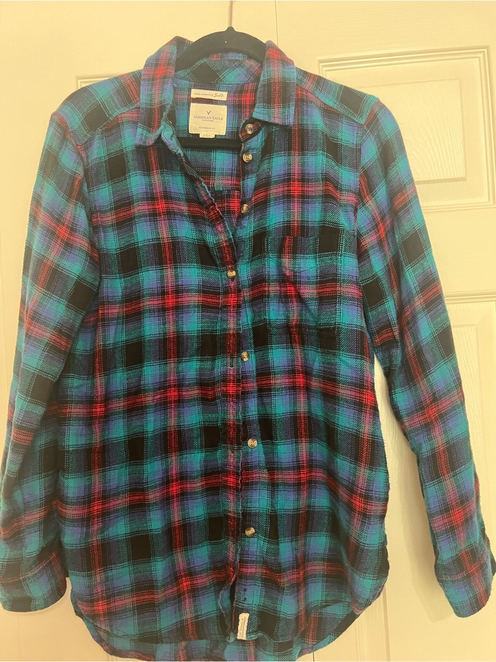Women’s flannel Plaid Shirt - Teal & Black